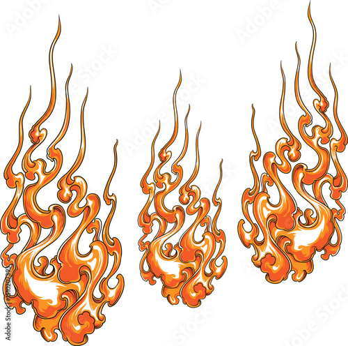 fire flames set
