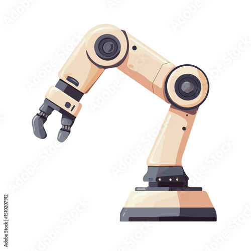 2D flat Robot Arm vector illustration, isolated on a white background.