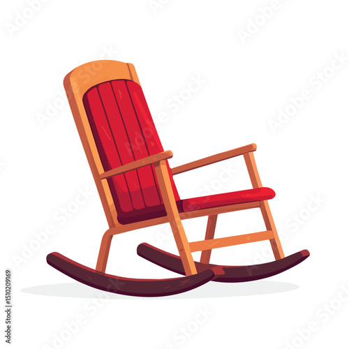 Rocking Chair 2D flat vector illustration, isolated on a white background.