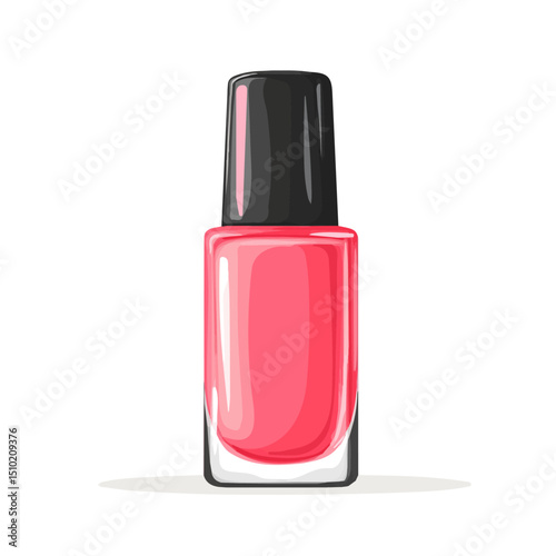 Nail Polish vector 2D flat illustration, isolated on a white background.