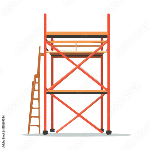 Scaffolding 2D flat vector illustration, isolated on a white background.