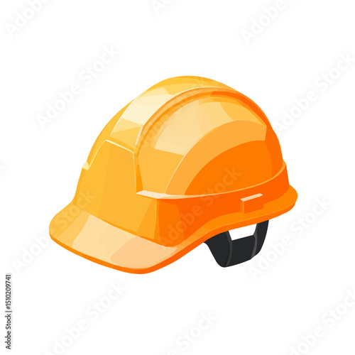 Safety Helmet 2D flat vector illustration, isolated on a white background.