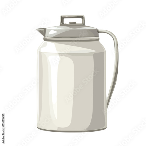 2D flat Milk Can vector illustration, isolated on a white background.