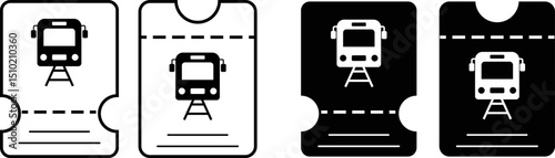 train ticket icon. train ticket with a train symbol. representing air travel
