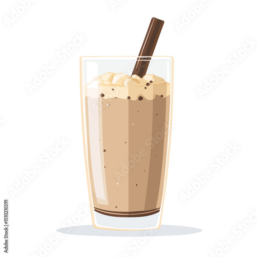 Protein Shake vector 2D flat illustration, isolated on a white background.