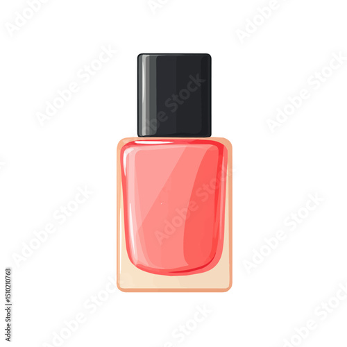 2D flat Nail Polish vector illustration, isolated on a white background.