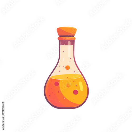 2D flat vector illustration of Laboratory Flask, isolated on a white background.
