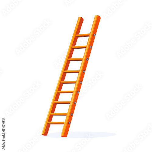 2D flat Rescue Ladder vector illustration, isolated on a white background.