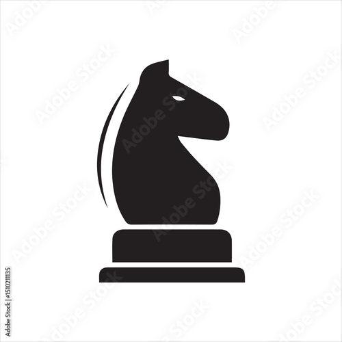 chess knight icon and logo vector