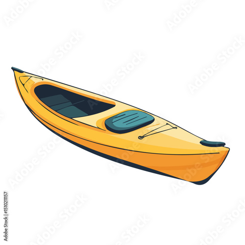 2D flat vector illustration of Kayak, isolated on a white background.
