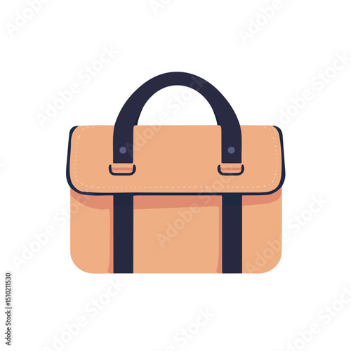 2D flat vector illustration of Laptop Bag, isolated on a white background.