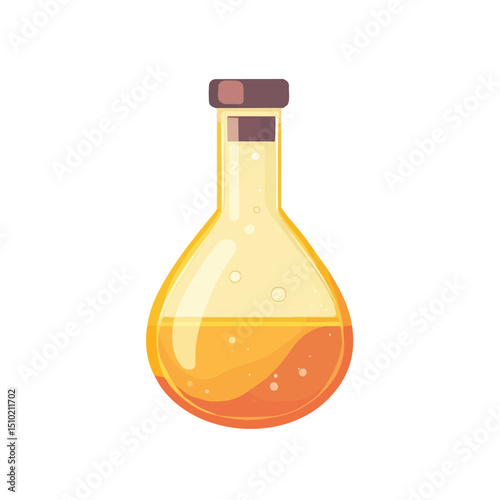 2D flat Laboratory Flask vector illustration, isolated on a white background.