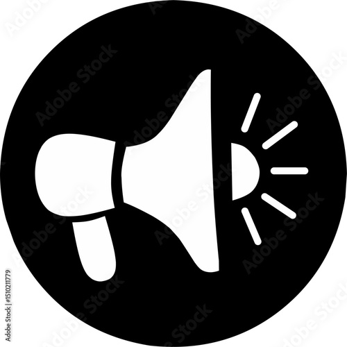 Important message attention please banner. Priority advice, paying attention and megaphone in hand. Alarm speech poster, commercial announcement or important speech illustration. Black background