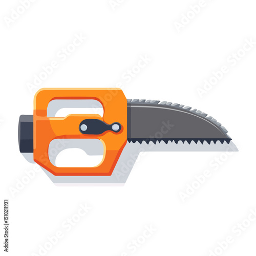 2D flat Saw vector illustration, isolated on a white background.
