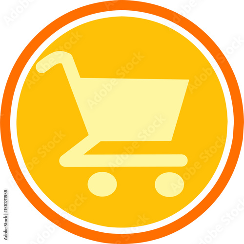 Yellow shopping chart ecommerce online shop purchase icon vector