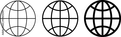 global icon set. Global Communication. international connectivity global awareness. Earth wide globe sign. Planet symbol flatten