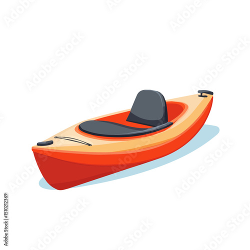 2D flat Kayak vector illustration, isolated on a white background.