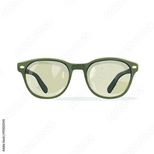 Reading Glasses 2D flat vector illustration, isolated on a white background.