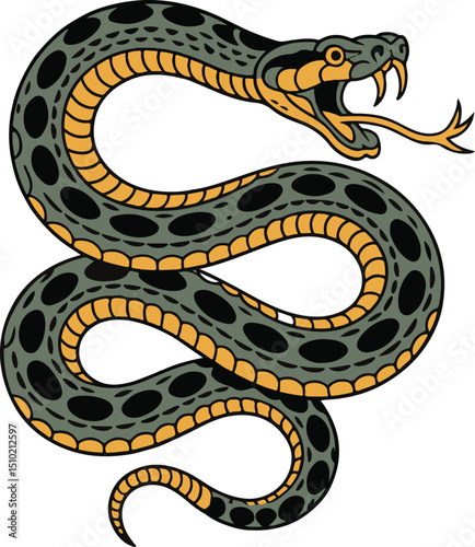 Coiled Snake Tattoo Design