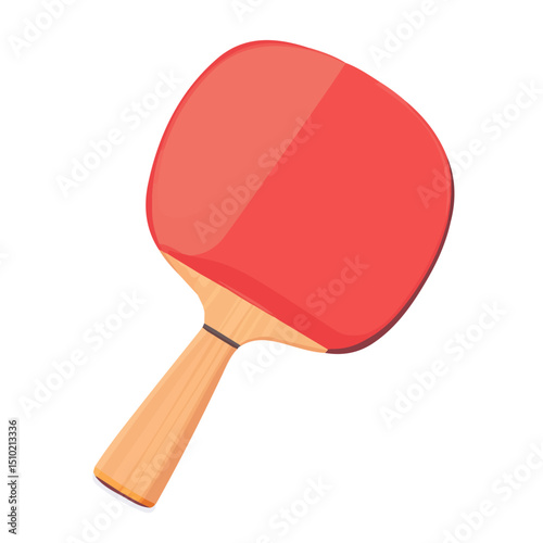 2D flat vector illustration of Ping Pong Paddle, isolated on a white background.