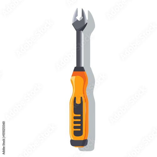 2D flat Screwdriver vector illustration, isolated on a white background.