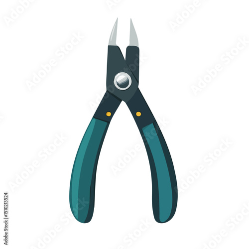 Pliers vector 2D flat illustration, isolated on a white background.