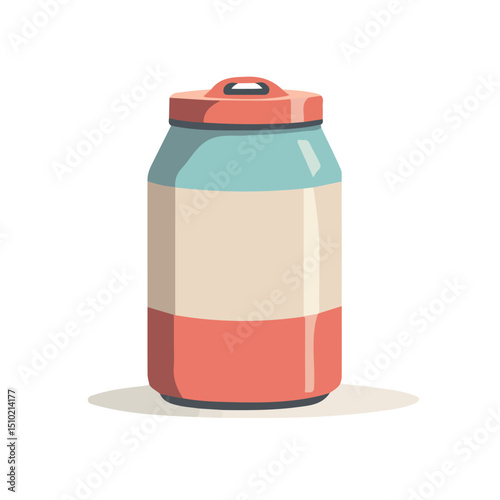 Milk Can 2D flat vector illustration, isolated on a white background.