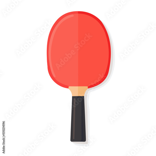 2D flat Ping Pong Paddle vector illustration, isolated on a white background.