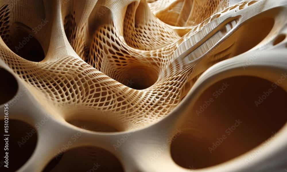 Intricate Wooden Sculpture: A Study in Organic Forms and Textured Detail
