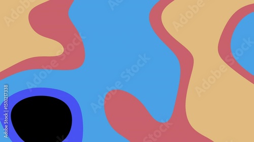 Abstract design features blue, pink, and yellow wavy shapes. Perfect for modern backgrounds, artistic projects, digital patterns, or vibrant marketing visuals.