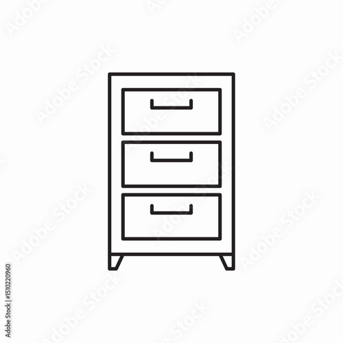 Office filing drawers icon vector sign