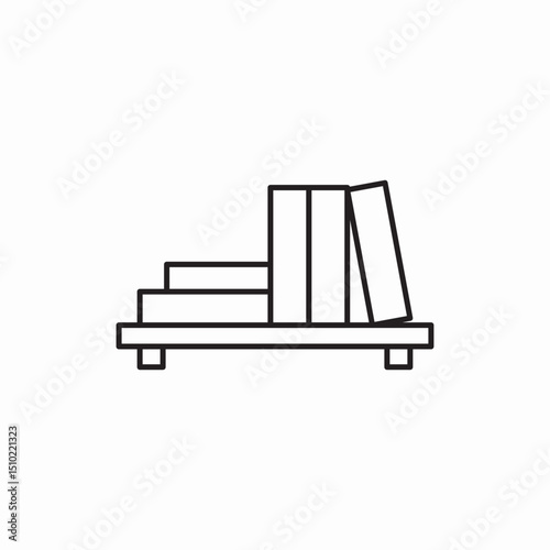 book library shelf icon vector sign