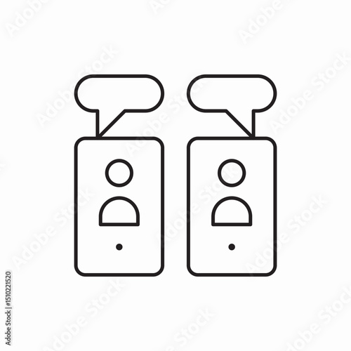 Mobile conversation chat icon vector sign