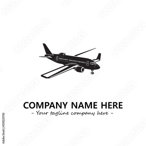 Plane silhouette logo company design vector illustration