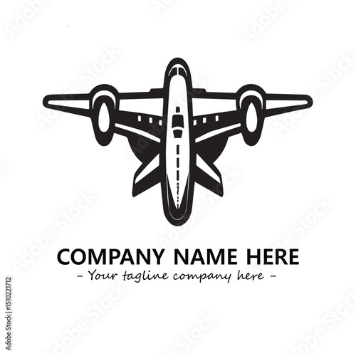 Plane silhouette logo company design vector illustration