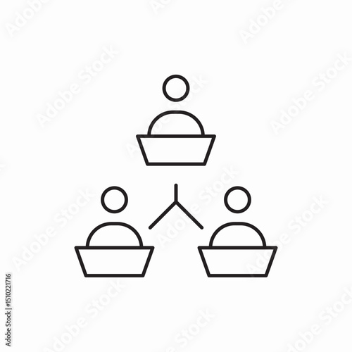 Team hierarchy structure icon vector sign