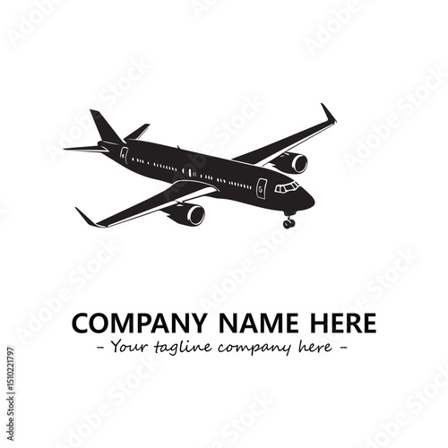 Plane silhouette logo company design vector illustration