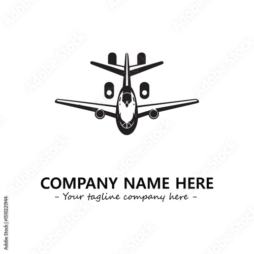 Plane silhouette logo company design vector illustration