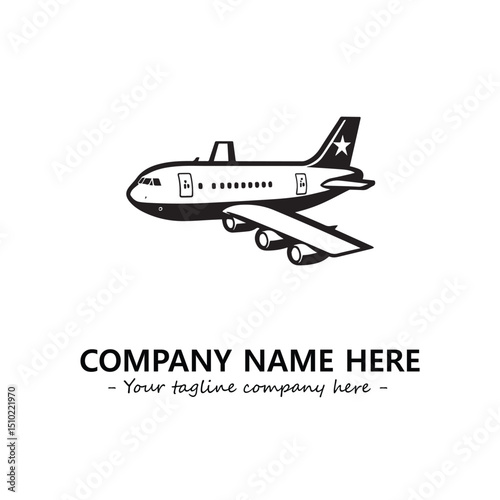 Plane silhouette logo company design vector illustration