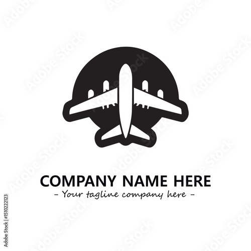 Plane silhouette logo company design vector illustration