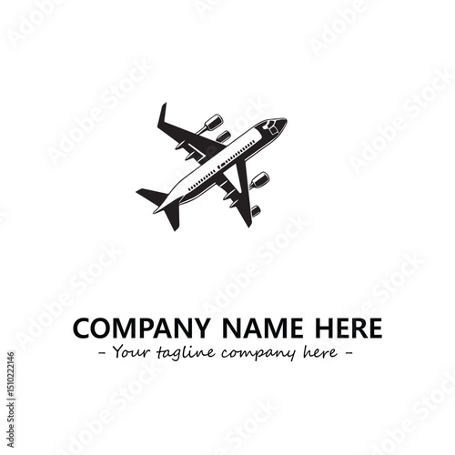 Plane silhouette logo company design vector illustration