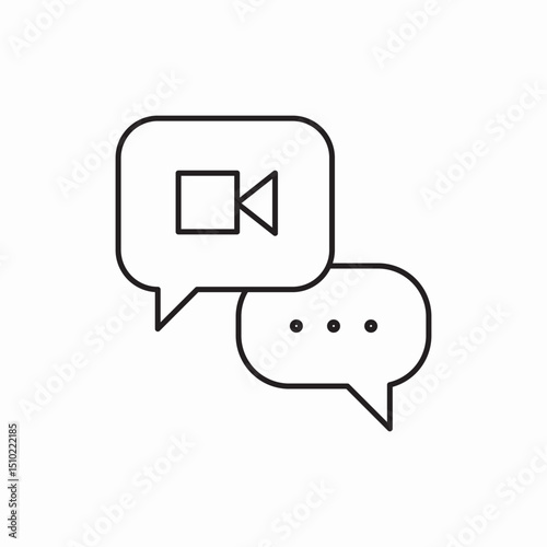 Video chat message icon vector sign