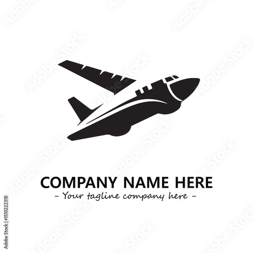 Plane silhouette logo company design vector illustration