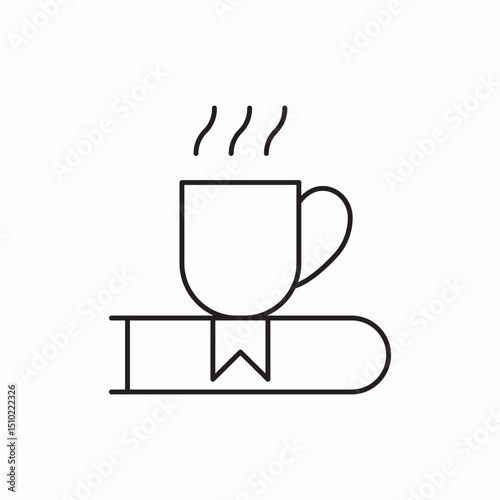 Coffee cup book vector sign