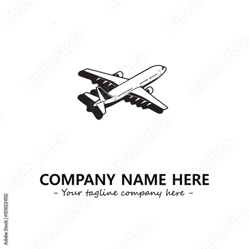 Plane silhouette logo company design vector illustration
