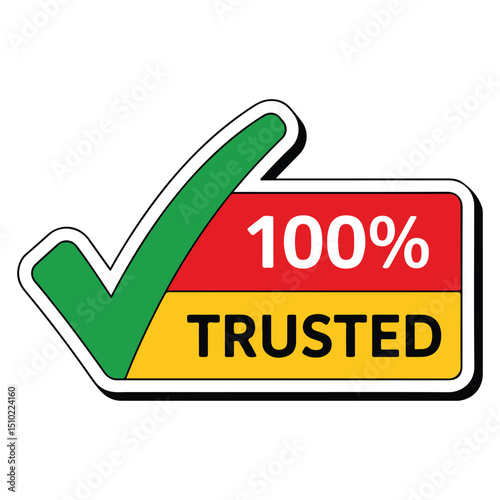 A bold illustration displaying 100 percent trusted assurance and confidence in a product or service