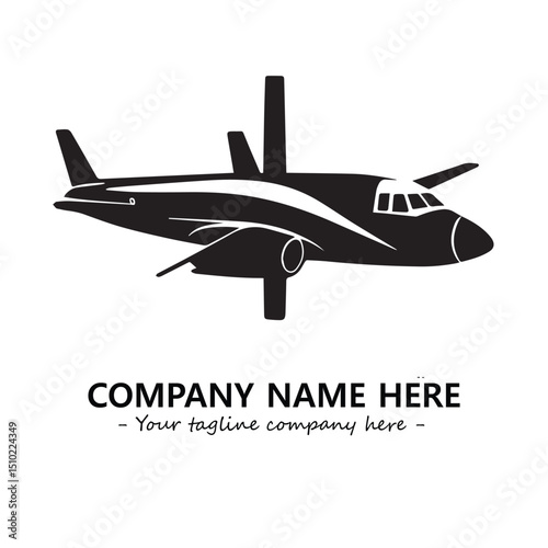 Plane silhouette logo company design vector illustration