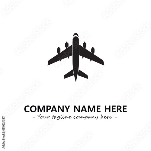Plane silhouette logo company design vector illustration