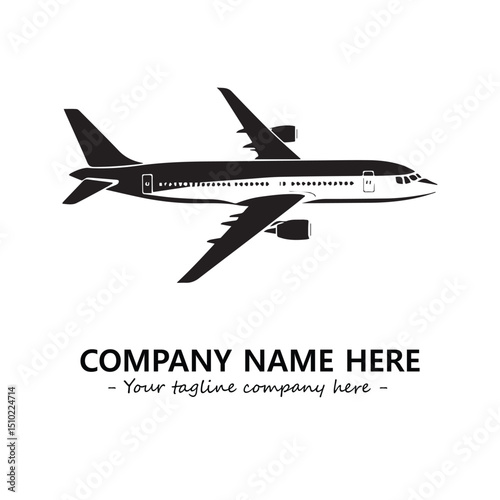 Plane silhouette logo company design vector illustration