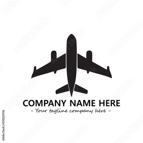 Plane silhouette logo company design vector illustration